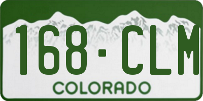 CO license plate 168CLM