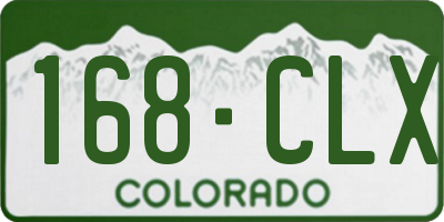 CO license plate 168CLX