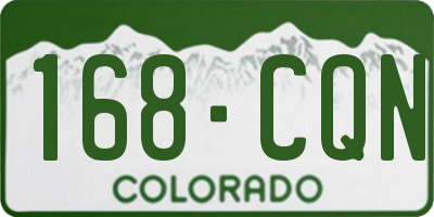 CO license plate 168CQN