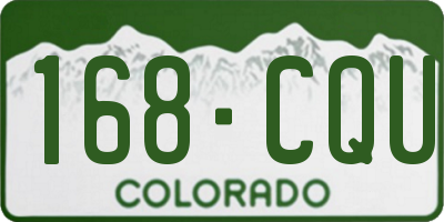 CO license plate 168CQU