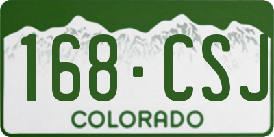CO license plate 168CSJ