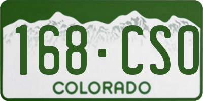CO license plate 168CSO