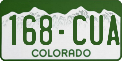 CO license plate 168CUA