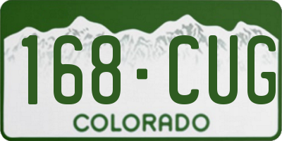 CO license plate 168CUG