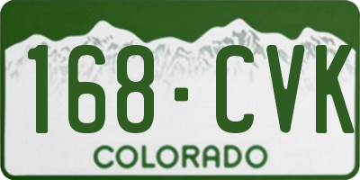 CO license plate 168CVK