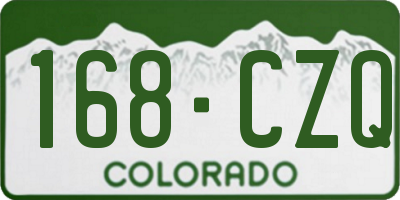 CO license plate 168CZQ