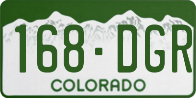CO license plate 168DGR