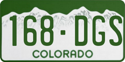 CO license plate 168DGS