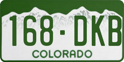 CO license plate 168DKB
