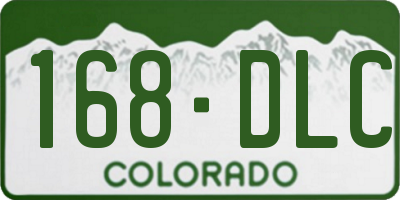 CO license plate 168DLC