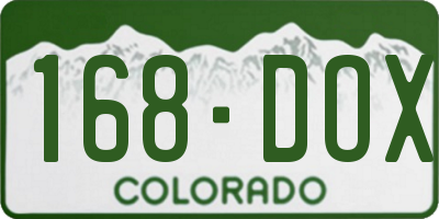 CO license plate 168DOX