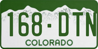 CO license plate 168DTN
