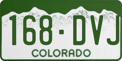 CO license plate 168DVJ