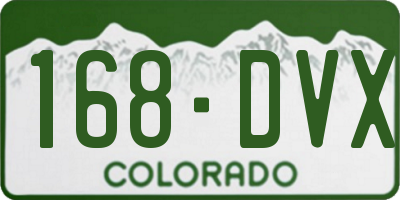 CO license plate 168DVX