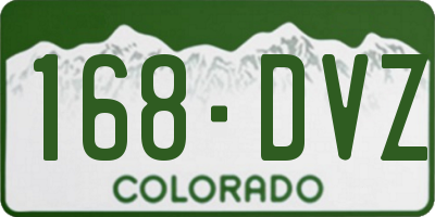 CO license plate 168DVZ
