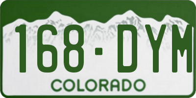 CO license plate 168DYM
