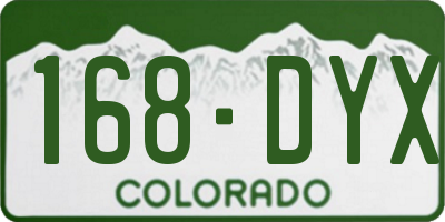 CO license plate 168DYX