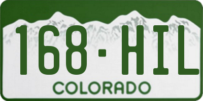 CO license plate 168HIL