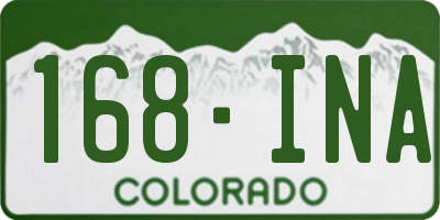 CO license plate 168INA