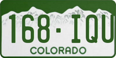 CO license plate 168IQU