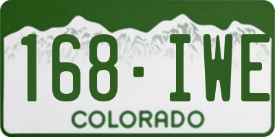 CO license plate 168IWE