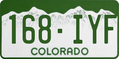 CO license plate 168IYF
