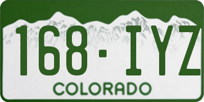 CO license plate 168IYZ