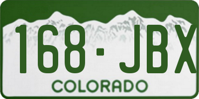 CO license plate 168JBX