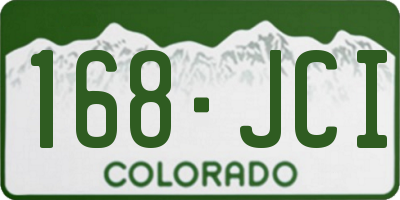 CO license plate 168JCI