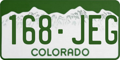 CO license plate 168JEG