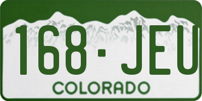 CO license plate 168JEU