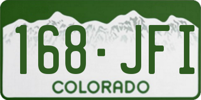 CO license plate 168JFI