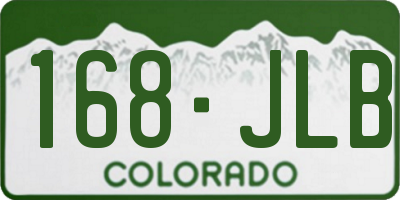 CO license plate 168JLB