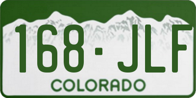 CO license plate 168JLF