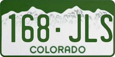 CO license plate 168JLS