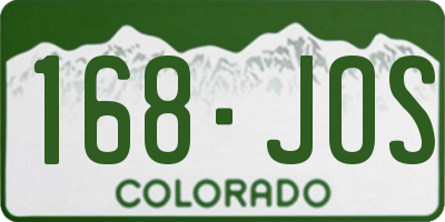 CO license plate 168JOS