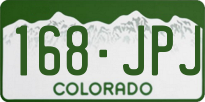 CO license plate 168JPJ