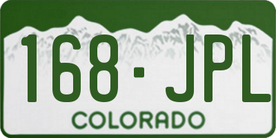 CO license plate 168JPL
