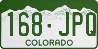 CO license plate 168JPQ