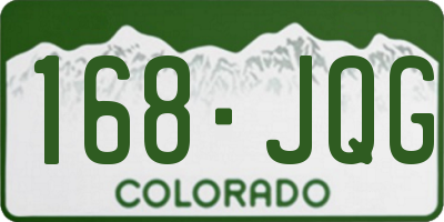 CO license plate 168JQG