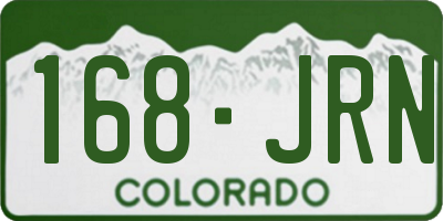 CO license plate 168JRN