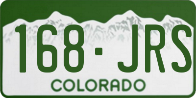 CO license plate 168JRS