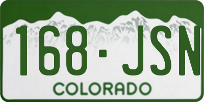 CO license plate 168JSN
