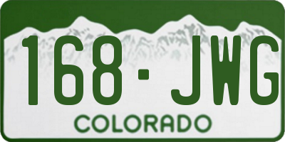 CO license plate 168JWG