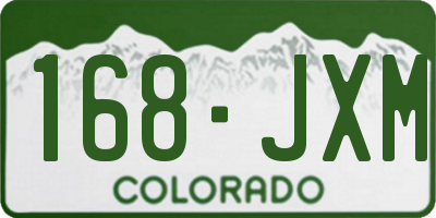 CO license plate 168JXM