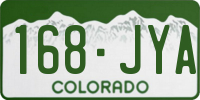 CO license plate 168JYA