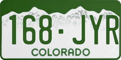 CO license plate 168JYR