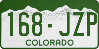 CO license plate 168JZP