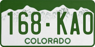 CO license plate 168KAO