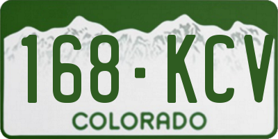 CO license plate 168KCV